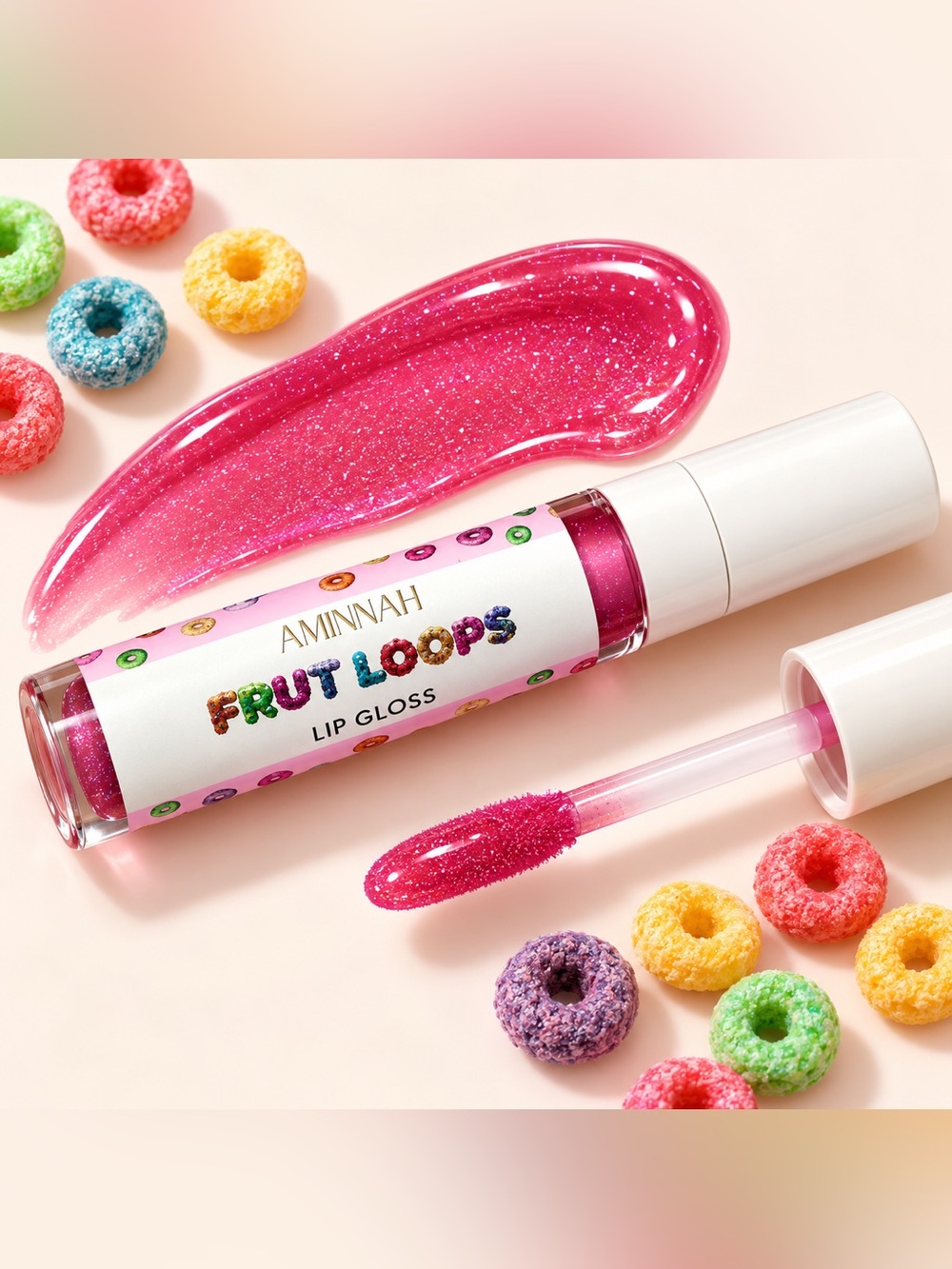 Aminnah Fruit Loops Pink Lip Gloss